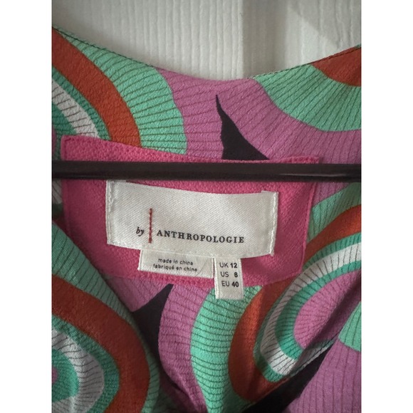 Anthropologie Kenzie Asymmetrical Midi Dress Women Size 8 - Picture 6 of 11